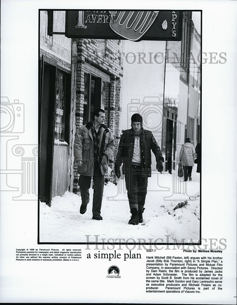 1998 Press Photo Bill Paxton and Billy Bob Thornton in &quot;A Simple Plan&quot;- Historic Images