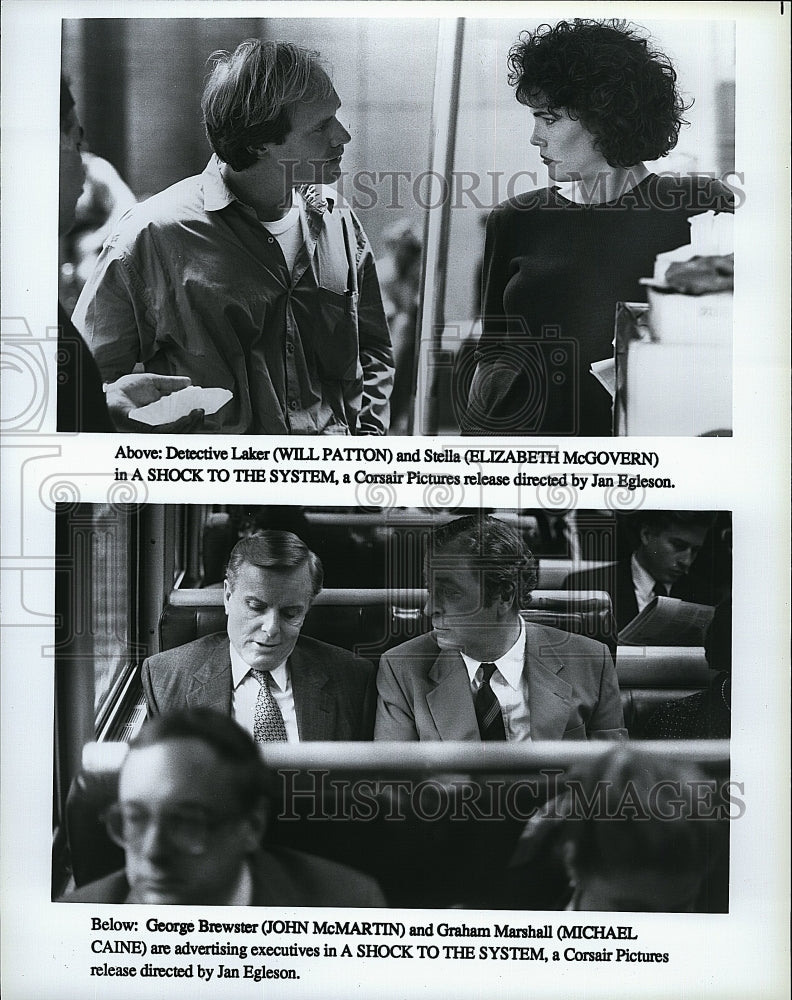 Press Photo Actor Will Patton &amp; Elizabeth McGovern In &quot;Shock To The System&quot; - Historic Images