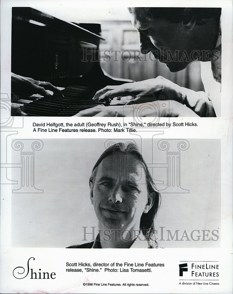 1996 Press Photo Geoffrey Rush and Scott Hicks of "Shine"- Historic Images