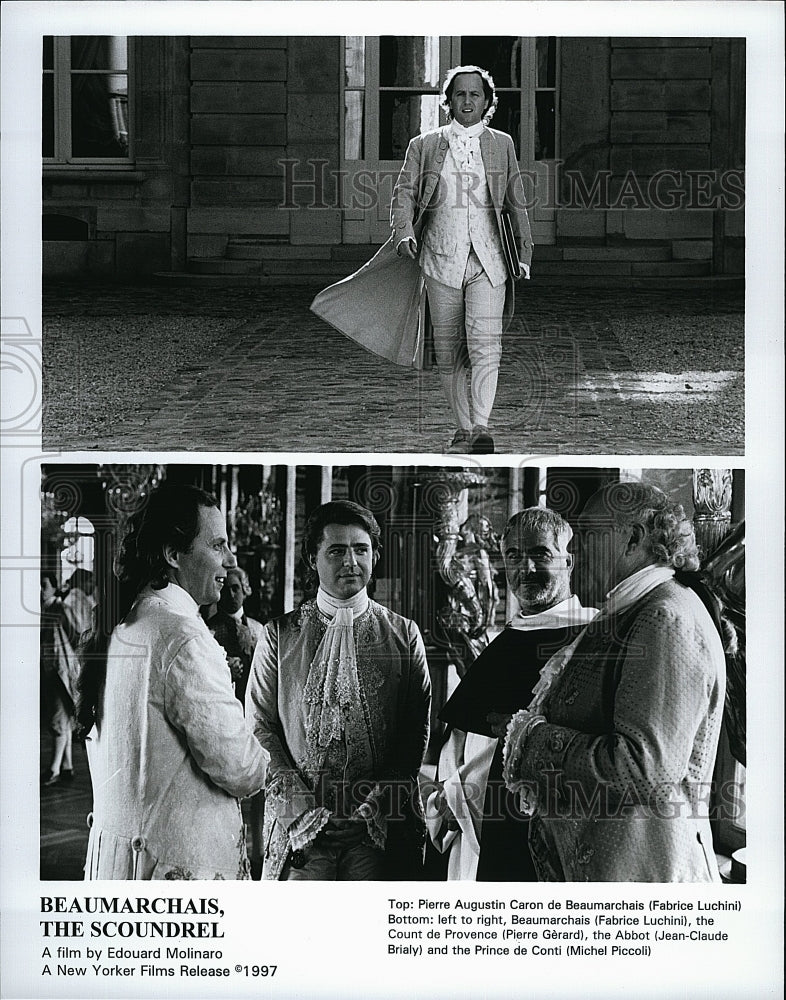 1997 Press Photo Frabrice Luchini, Pierre Gerard "Beaumarchais, The Scoundrel"- Historic Images