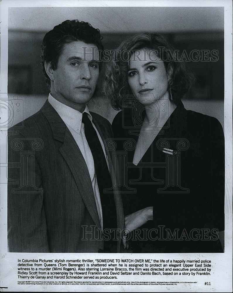 1987 Press Photo Tom Bergenger and Mimi Rogers in &quot;Someone to Watch Over Me&quot;- Historic Images