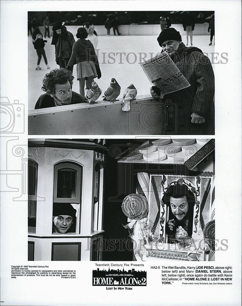 1992 Press Photo Joe Pesci Actor Daniel Stern Home Alone 2 Comedy Movie Film- Historic Images