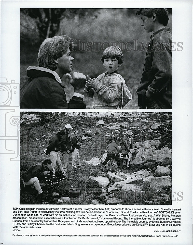 Press Photo Benj Thall Kevin Chevalla Duwayne Dunham Homeward Bound Movie Film- Historic Images