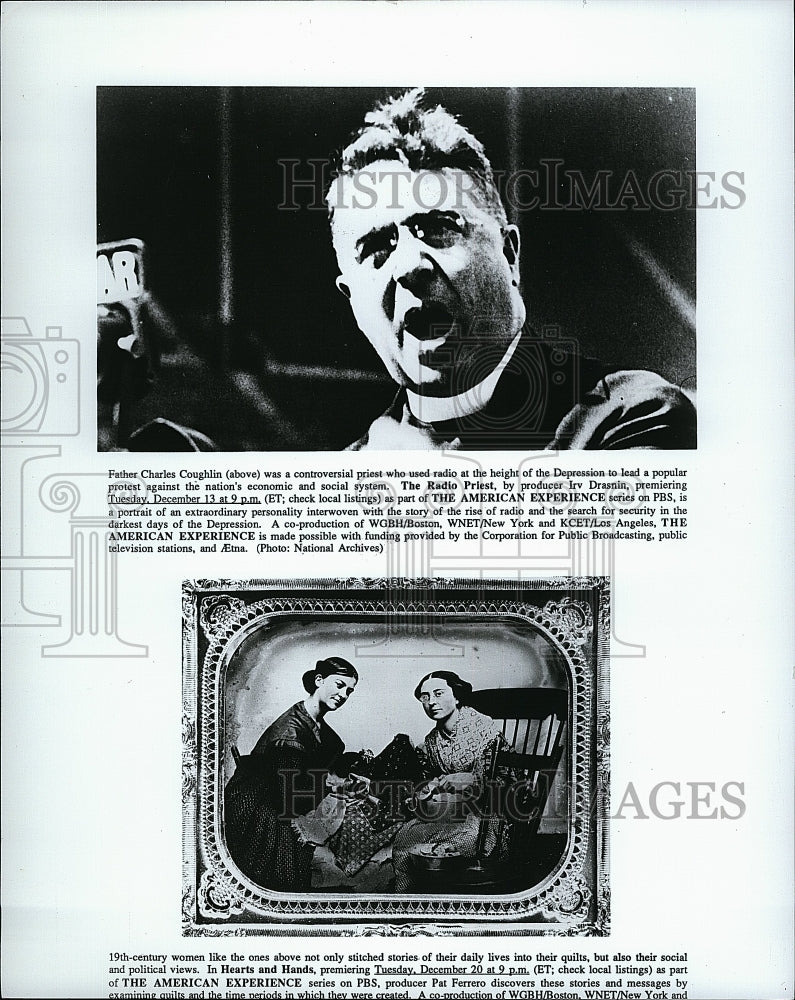 Press Photo Father Charles Coughlin In &quot;The Radio Priest&quot; By PBS- Historic Images