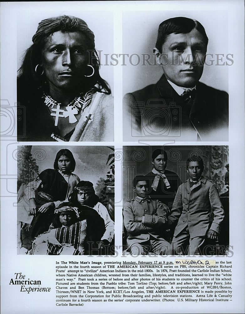 Press Photo The American Experience Documentary of the White Man's image- Historic Images