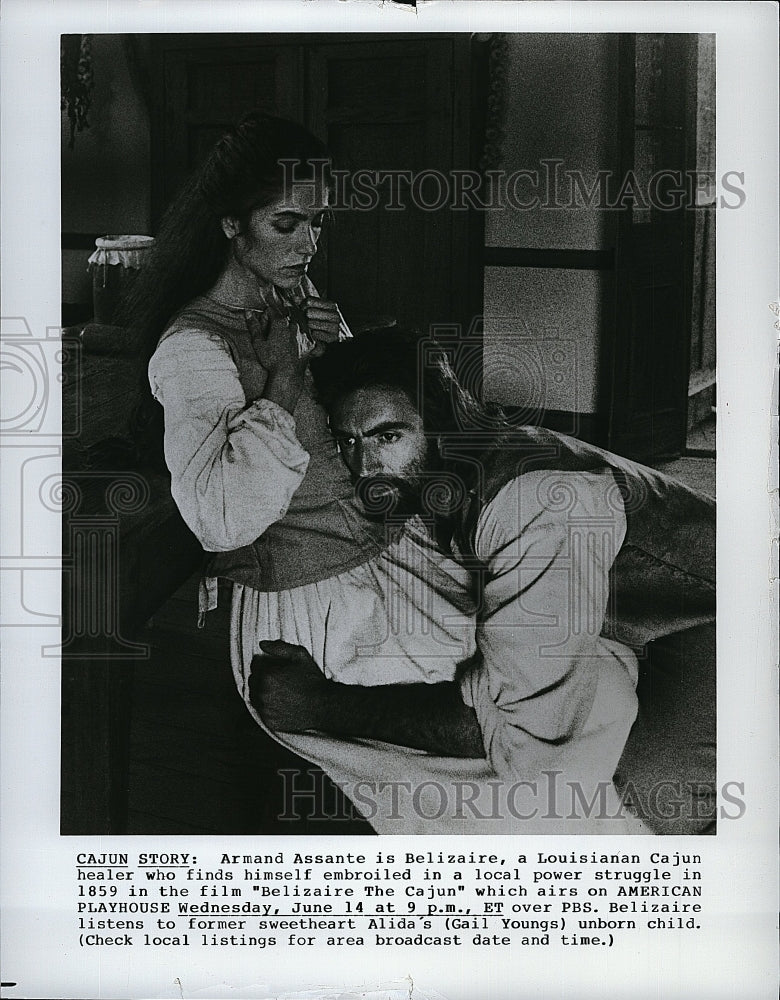 Press Photo Armand Assante Actor Gail Youngs Actress Belizaire Cajun Movie Film- Historic Images