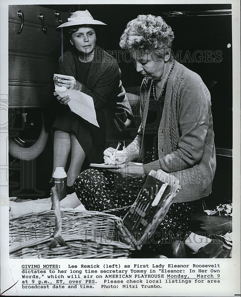 1987 Press Photo Actress Lee Remick in &quot;Eleanor: In Her Own Words&quot;- Historic Images