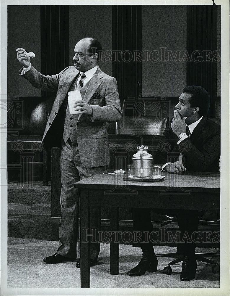 1986 Press Photo Sherman Hemsley and Clifton Davis in Amen- Historic Images