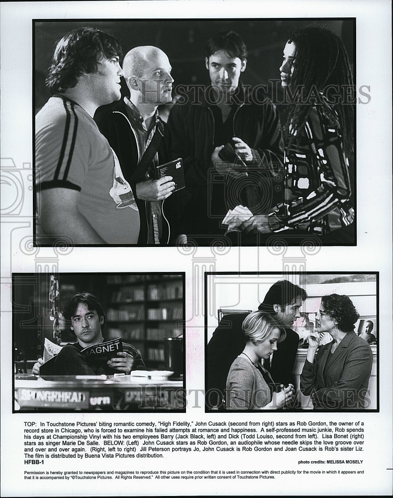 2000 Press Photo Actors Jack Black, Todd Louiso in &quot;High Fidelity&quot;- Historic Images