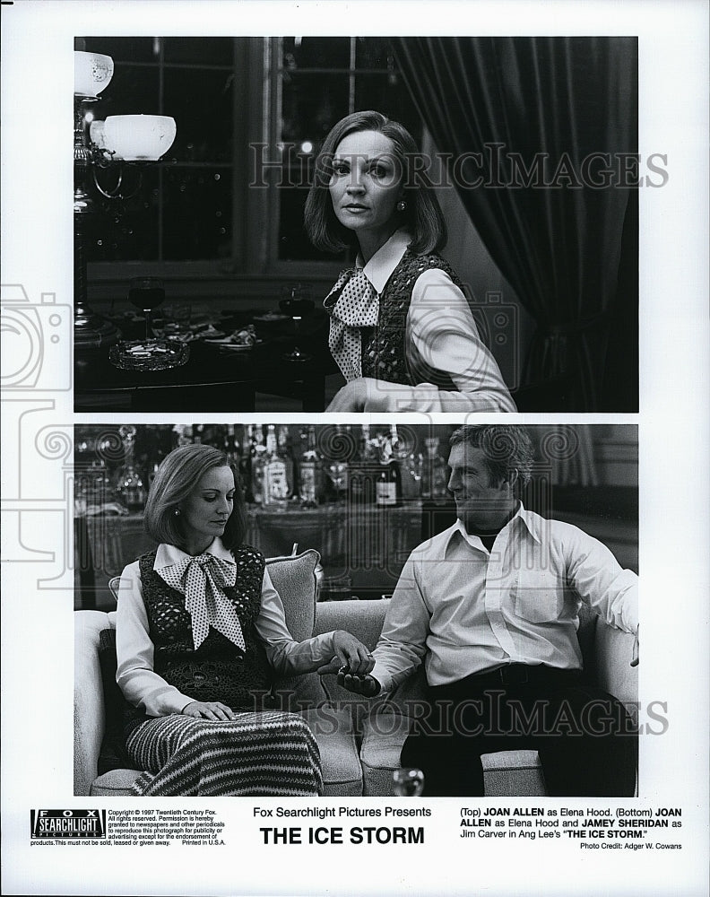 1997 Press Photo Actress Joan Allen &amp; Jamey Sheridan in &quot;The Ice Storm&quot;- Historic Images