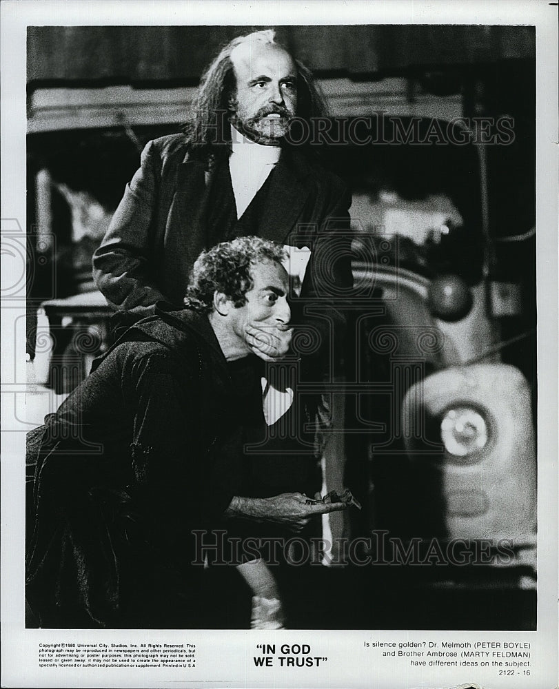 1980 Press Photo Peter Boyle, Marty Feldman &quot;In God We Trust&quot;- Historic Images