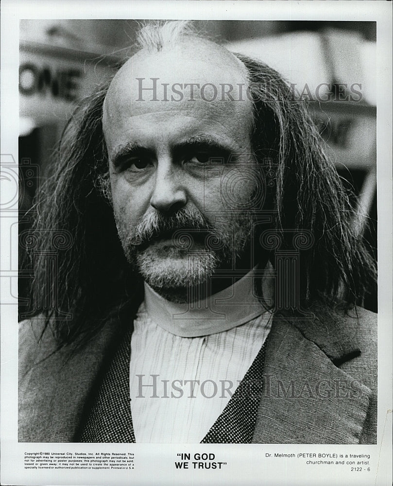 1980 Press Photo Peter Boyle in &quot;In God We Trust&quot;- Historic Images