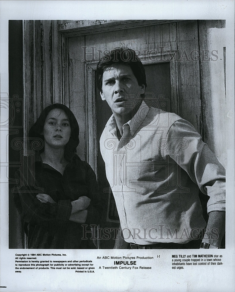 1984 Press Photo Meg Tilly, Tim Matheson &quot;Impulse&quot;- Historic Images