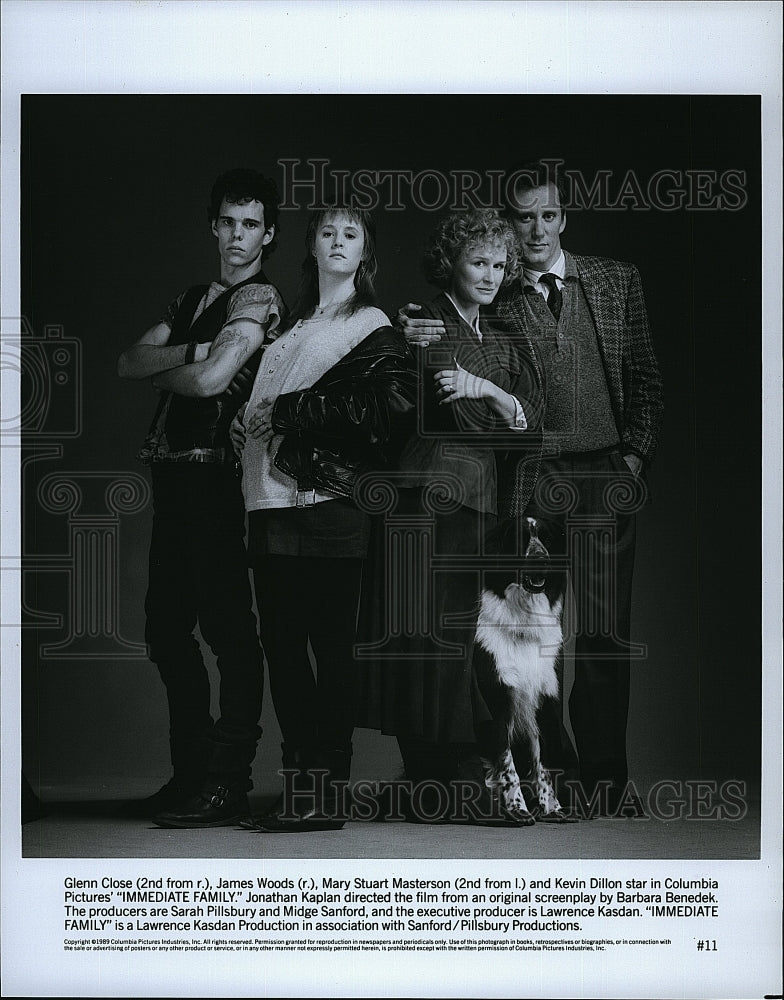 1989 Press Photo Glenn Close, J. Woods, M. Masterson &quot;Immediate Family&quot;- Historic Images