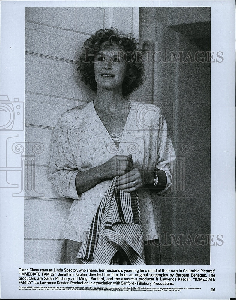 1989 Press Photo Glenn Close &quot;Immediate Family&quot;- Historic Images