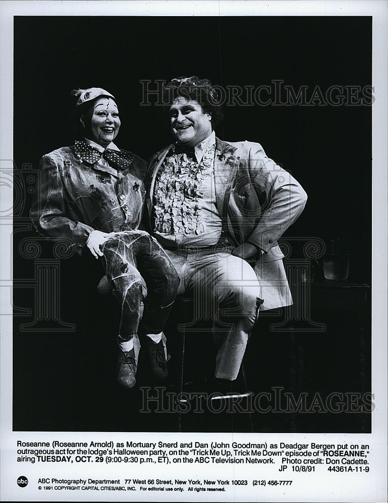 1991 Press Photo   &quot;Roseanne&quot; starring John Goodman &amp; Roseanne Barr- Historic Images