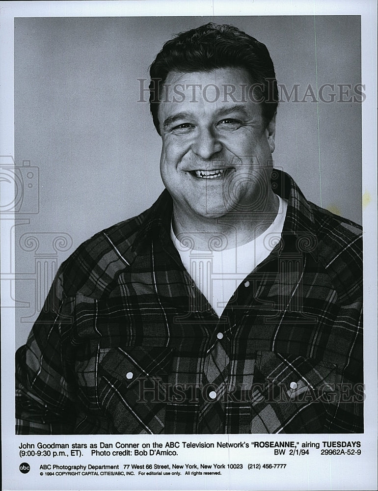 1994 Press Photo John Goodman &quot;Roseanne&quot;- Historic Images