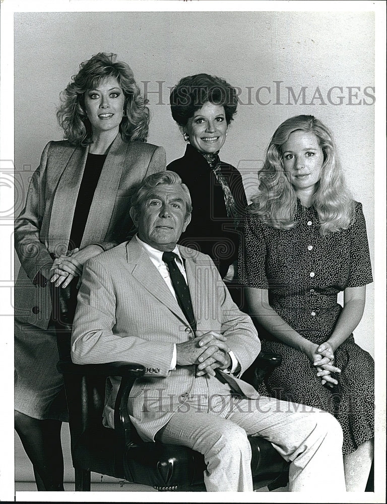 1987 Press Photo Andy Griffith, N. Stafford, M. Thomas, J. Sommars, K. Lizer- Historic Images