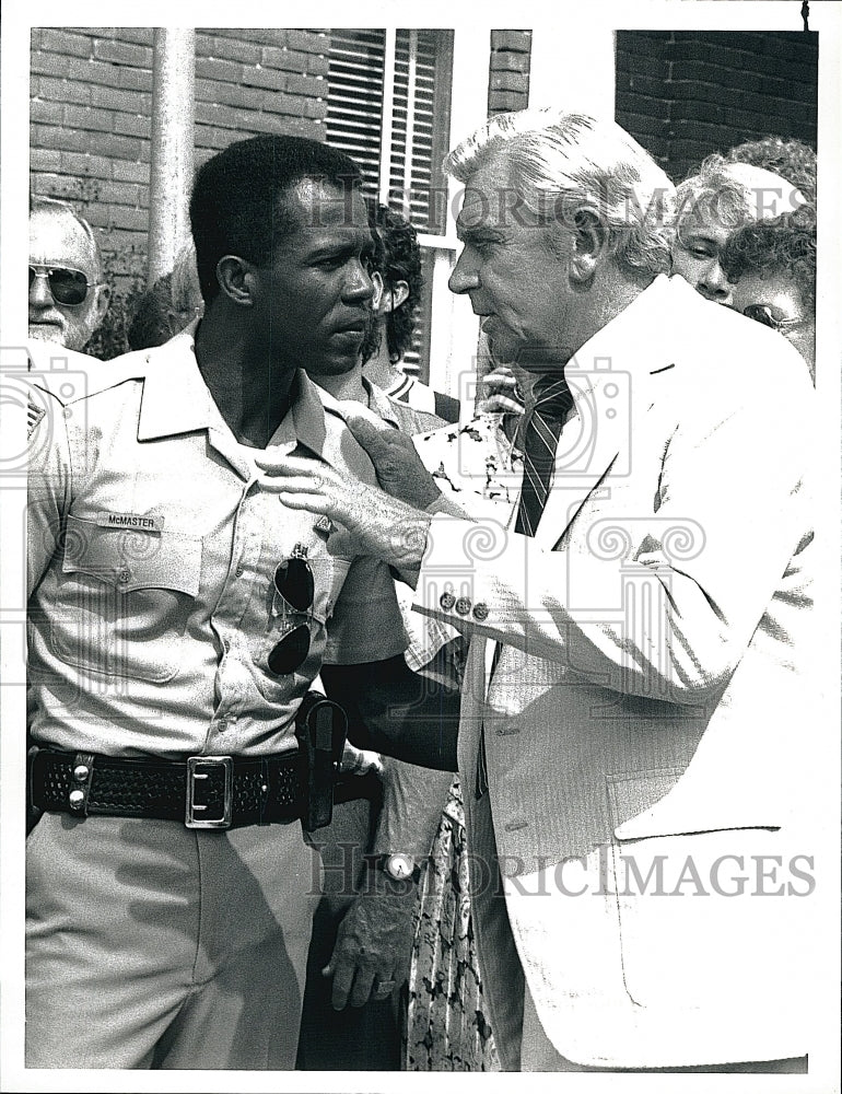 1989 Press Photo Andy Griffith, of TV series &quot;Matlock&quot; in episode Hunting Party- Historic Images