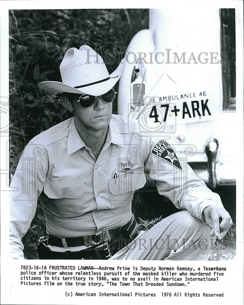 1976 Press Photo Andrew Prime in &quot;The Town That Dreaded Sundown&quot;- Historic Images