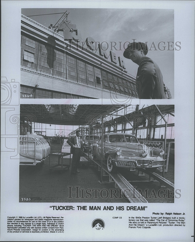 1988 Press Photo &quot;Tucker: The Man &amp; His Dream&quot; Jeff Bridges stars- Historic Images