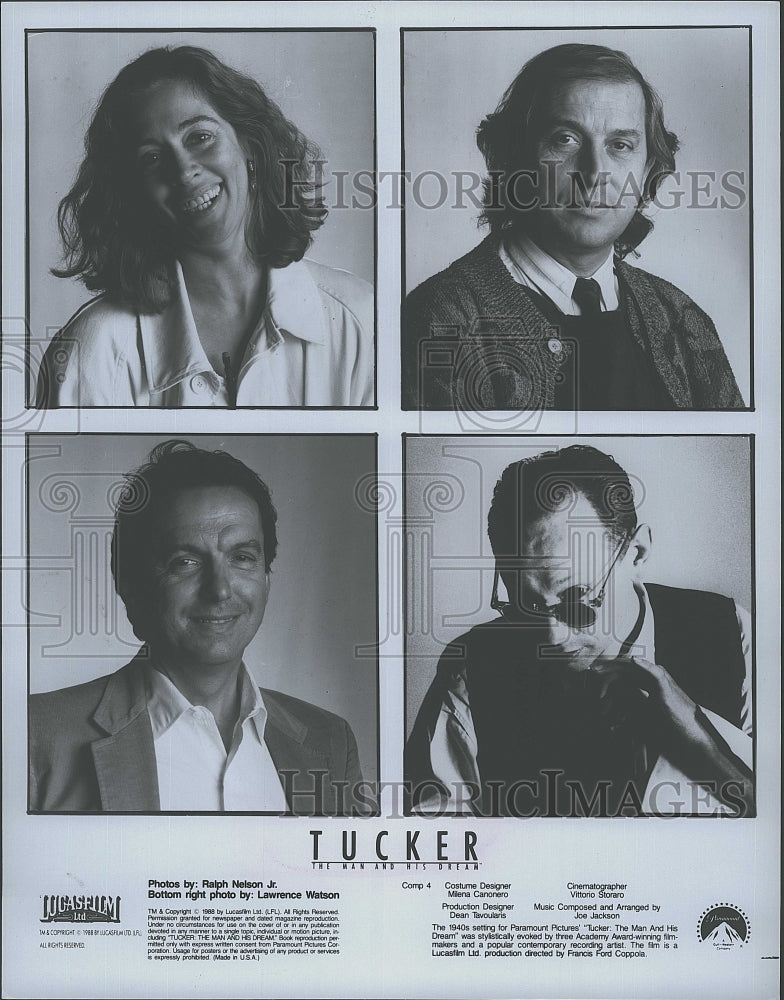 1988 Press Photo &quot;Tucker: The Man &amp; His Dream&quot;designer M Canoneno,V Storrao- Historic Images