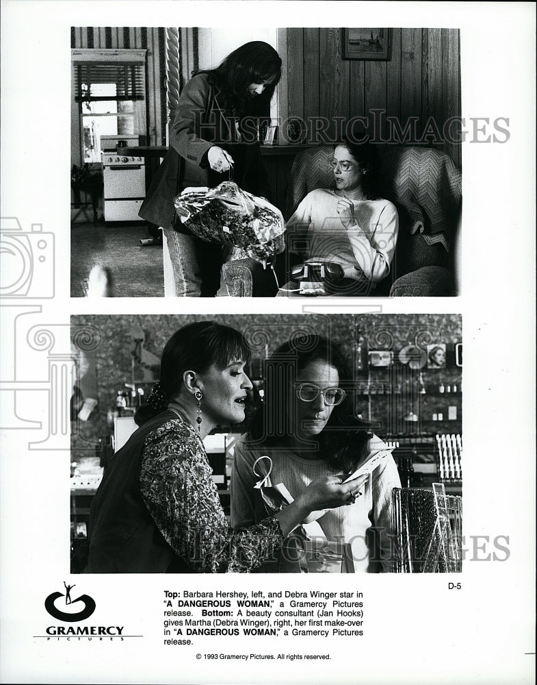 1993 Press Photo Barbara Hershey and Debra Winger in &quot;A Dangerous Woman&quot;- Historic Images