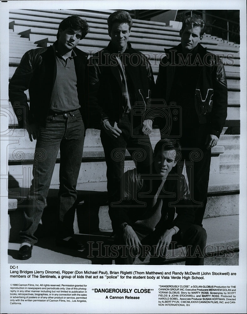 1986 Press Photo Jerry Dinome and Don Michael Paul in &quot;Dangerously Close&quot;- Historic Images