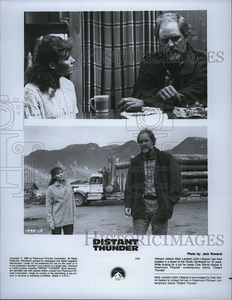 1988 Press Photo John Lithgow and Kerrie Keane in &quot;Distant Thunder&quot;- Historic Images