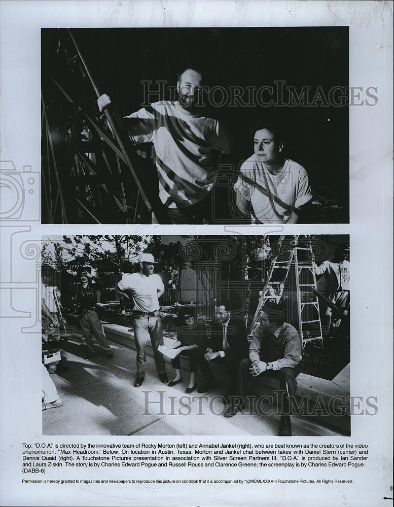 1988 Press Photo directors Rocky Morton and Annabel Jankel on set of &quot;D.O.A.&quot;- Historic Images