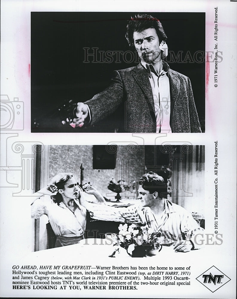 1971 Press Photo Clint Eastwood &quot;Dirty Harry&quot; &amp; James Cagney in &quot;Public Enemy&quot;- Historic Images