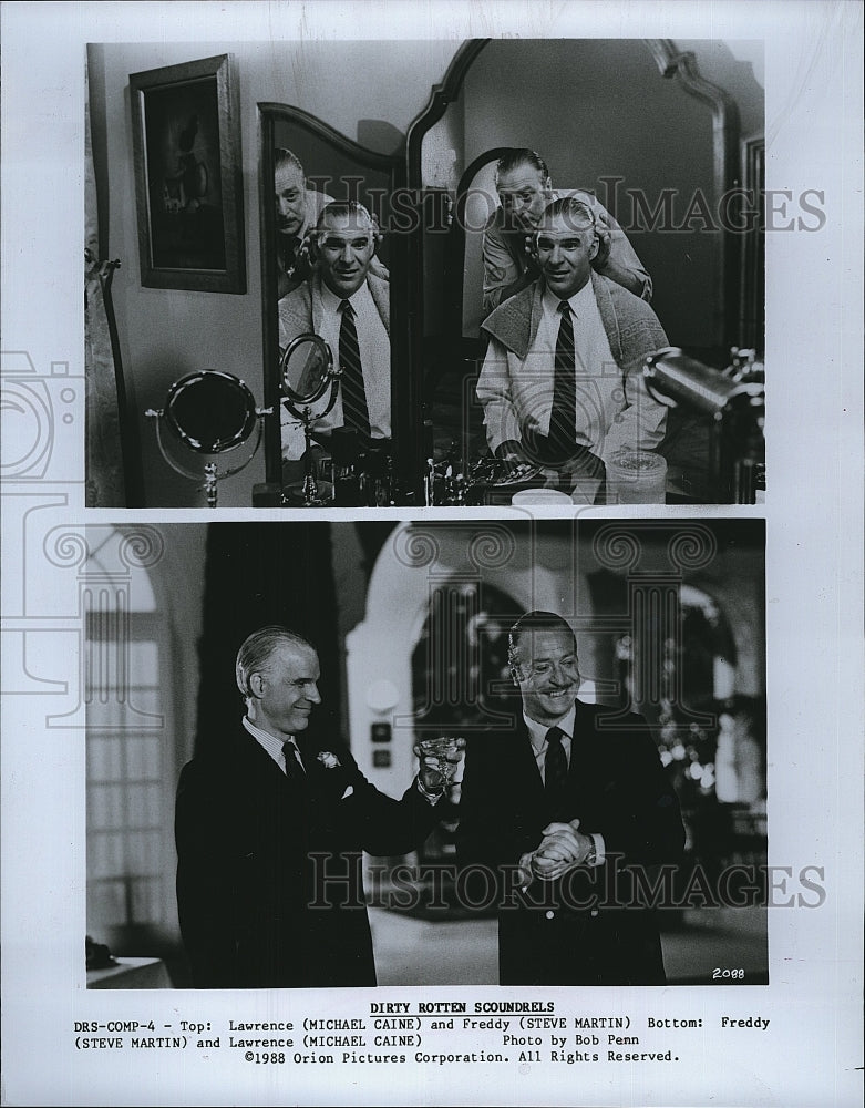 1988 Press Photo &quot;Dirty Rotten Scoundrels&quot; Michael Caine, Steve Martin- Historic Images