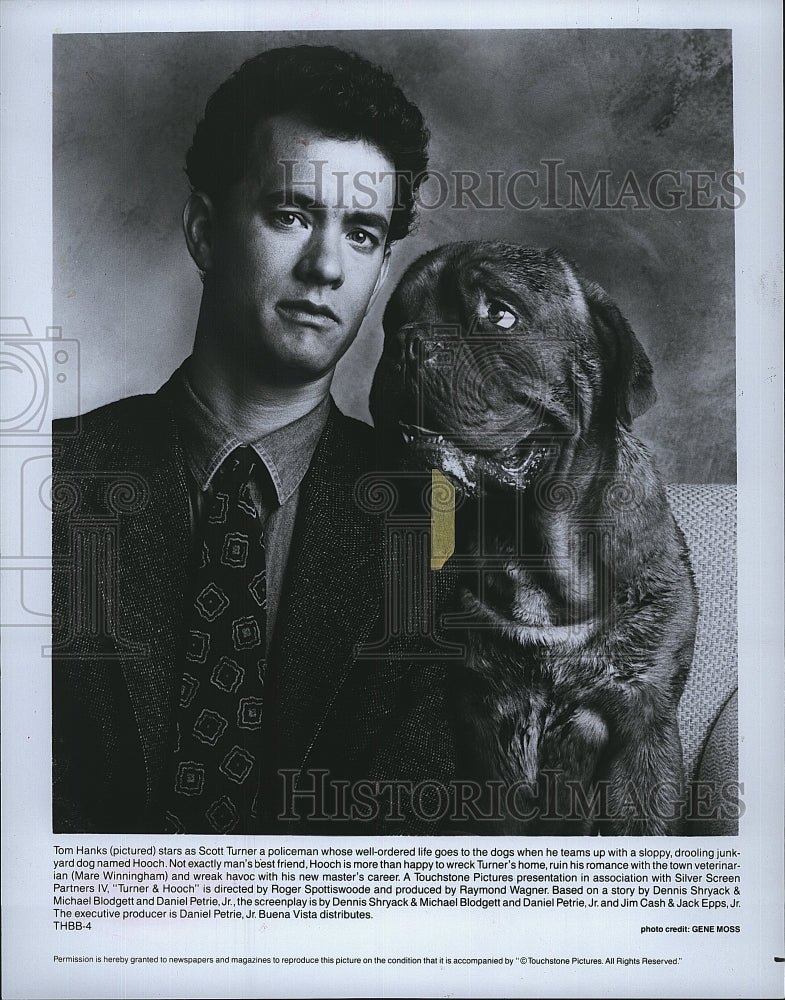 1989 Press Photo &quot; Turner &amp; Hooch&quot; starring Tom Hanks- Historic Images