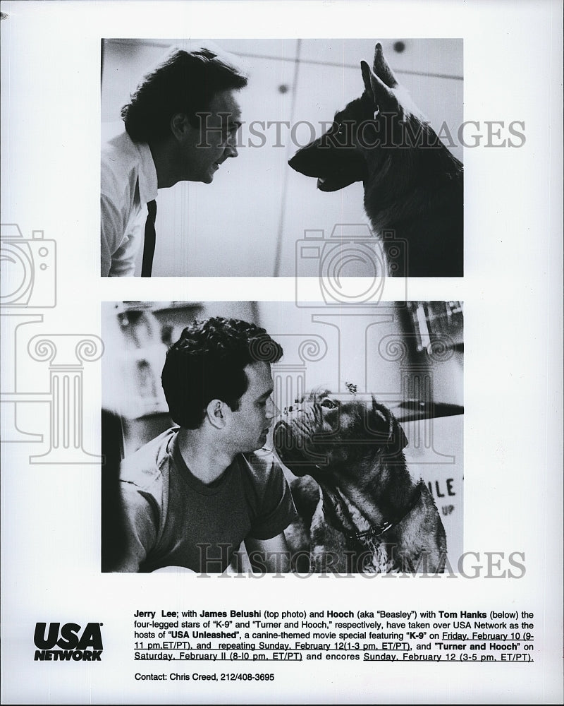 1989 Press Photo &quot; Turner &amp; Hooch&quot; starring Tom Hanks, James Belushi- Historic Images