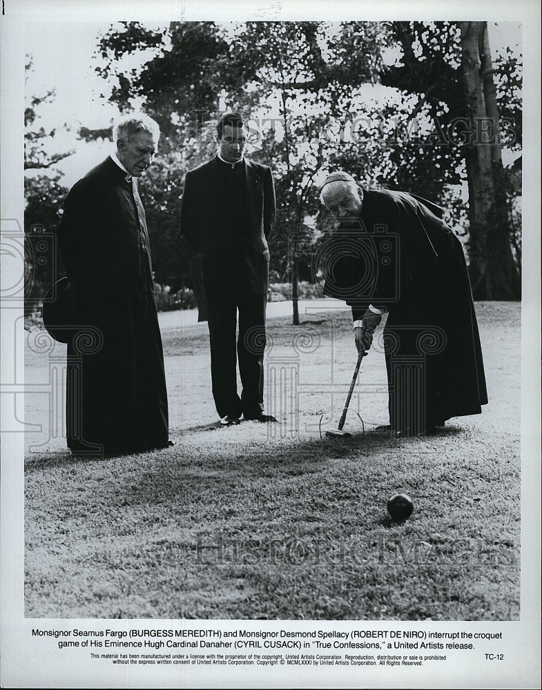 1981 Press Photo Burgess Meredith and Robert De Niro in &quot;True Confessions&quot;- Historic Images