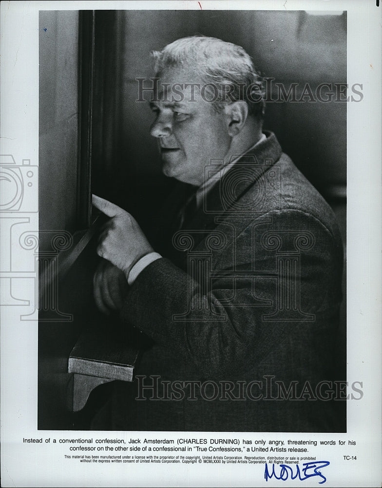 1981 Press Photo Charles Durning in &quot;True Confessions&quot;- Historic Images