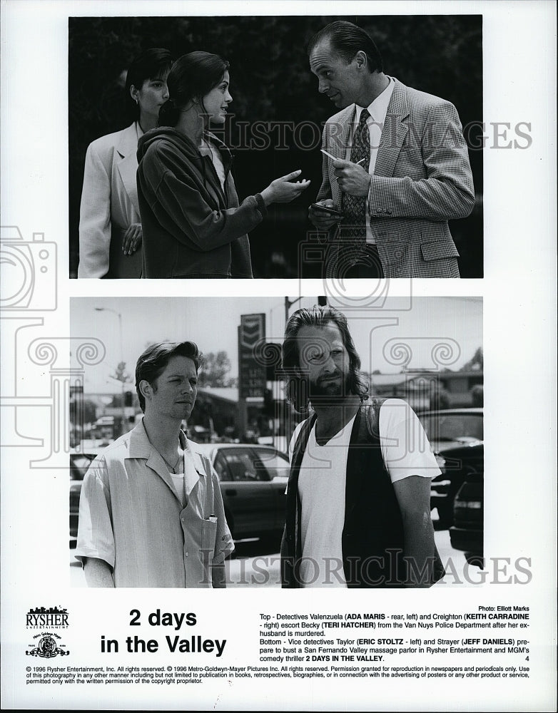 1995 Press Photo Teri Hatcher and Jeff Daniels in &quot;2 Days in the Valley&quot;- Historic Images