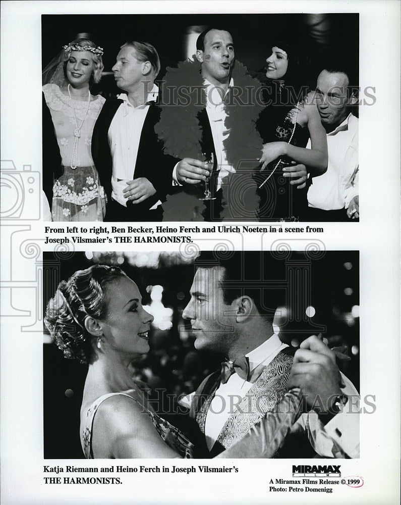 1999 Press Photo Ben Becker Heino Ferch and Ulrich Noeten in &quot;The Harmonists&quot;- Historic Images