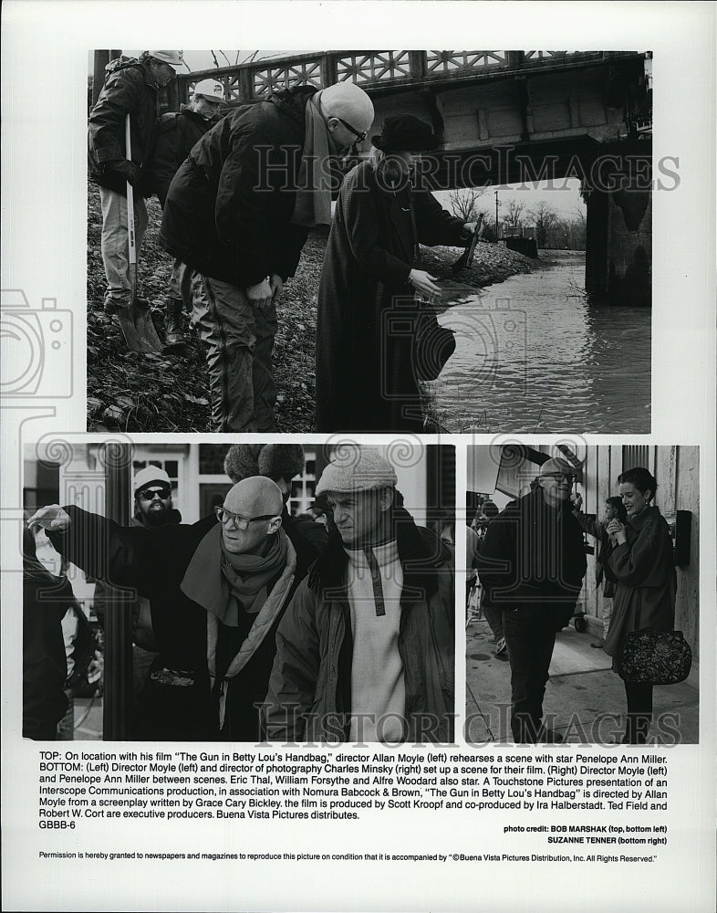 1992 Press Photo  &quot;The Gun in BettyLous Handbag&quot; director  Allan Moyle on set- Historic Images