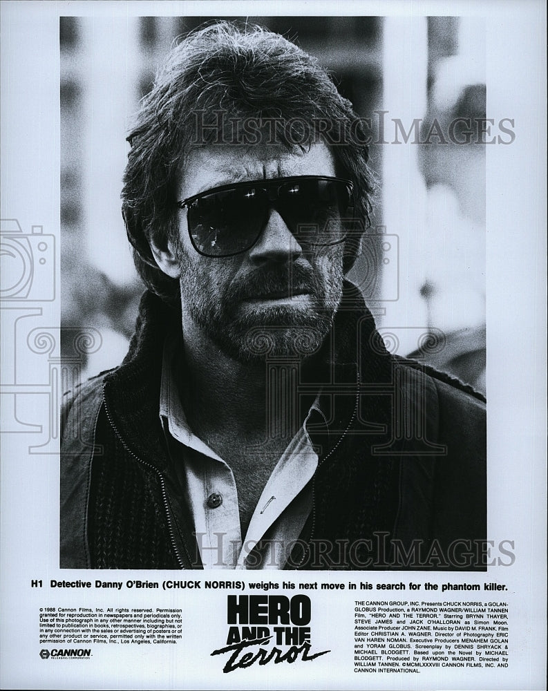 1988 Press Photo &quot;Hero &amp; the Terror&quot; starring Chuck Norris- Historic Images