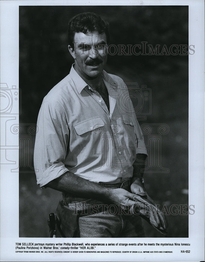 1989 Press Photo Tom Selleck Actor Movie Paulina Porizkova Her Alibi- Historic Images