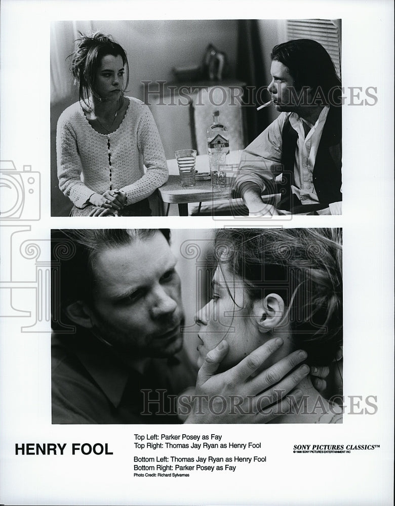 1997 Press Photo &quot;Henry Fool&quot; Parker Posey,Thomas Jay Ryan- Historic Images