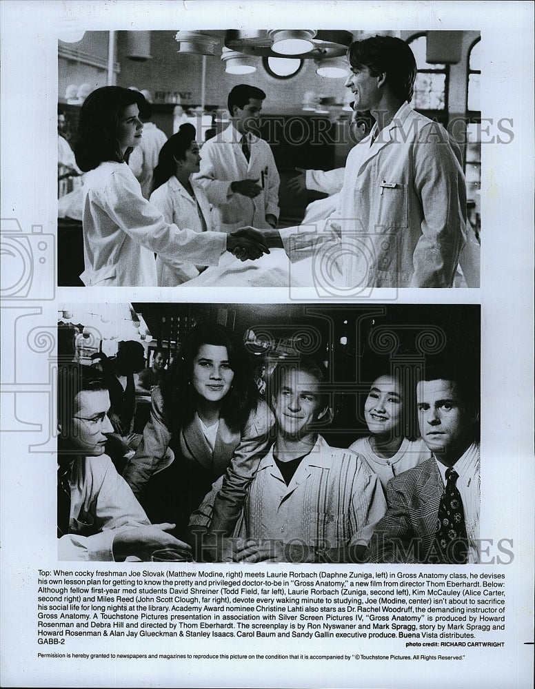 1989 Press Photo &quot;Gross Anatomy&quot; Matt Modine,Daphne Zuniga,Todd Field,A arter- Historic Images