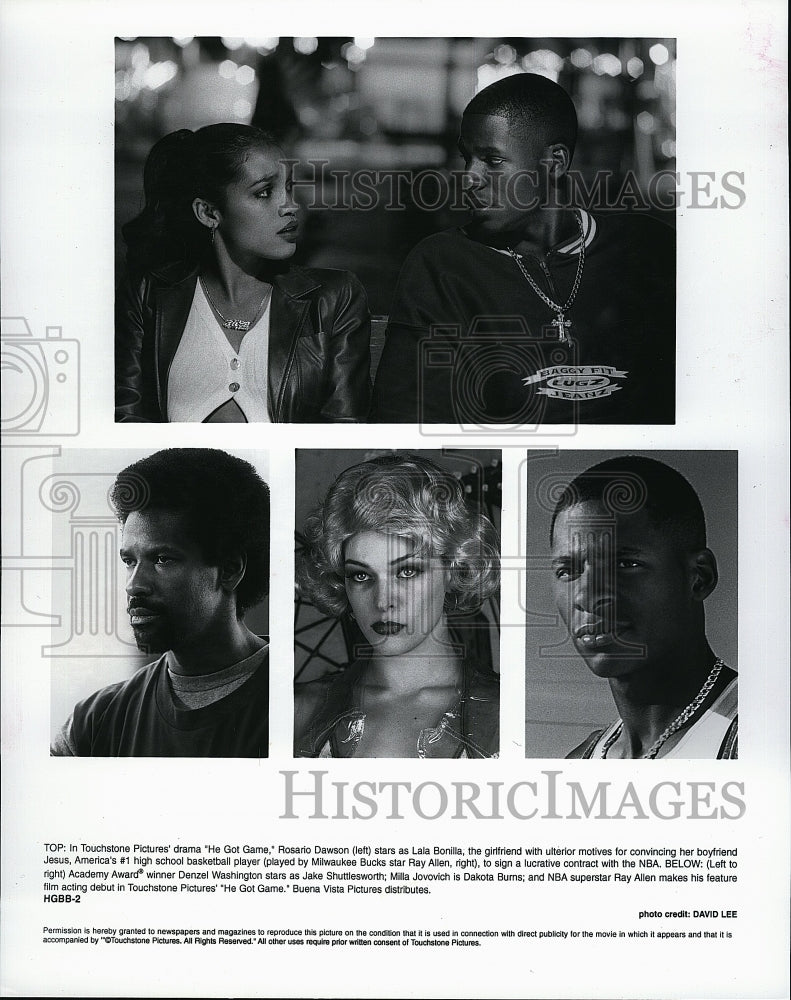 Press Photo Rosario Dawson Ray Allen Denzel Washington Milla Jovovich Actress- Historic Images