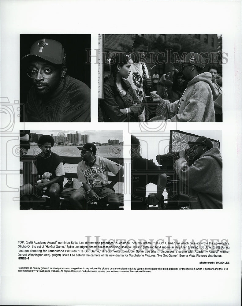 Press Photo Spike Lee Director Rosario Dawson Ray Allen He Got Game Movie Film- Historic Images