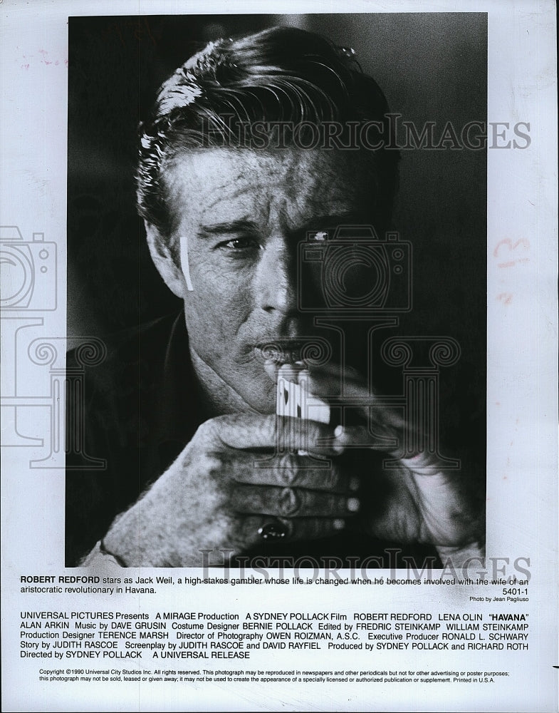 1990 Press Photo Robert Redford American Actor Havana Drama Movie Film- Historic Images