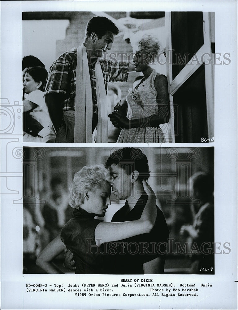 1989 Press Photo Peter Berg Actor Virginia Madsen Actress Heart Of Dixie Movie- Historic Images