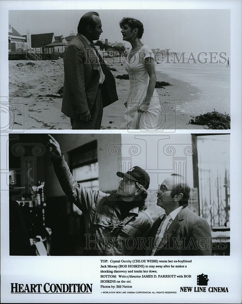 1989 Press Photo Chloe Webb Bob Hoskins James Parriott Director Heart Condition- Historic Images