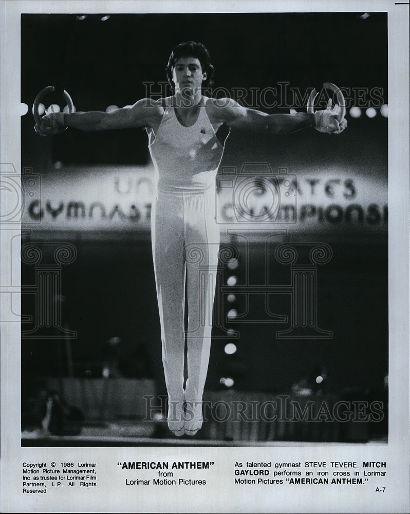 1986 Press Photo Mitch Gaylord Stars In &quot;American Anthem&quot;- Historic Images