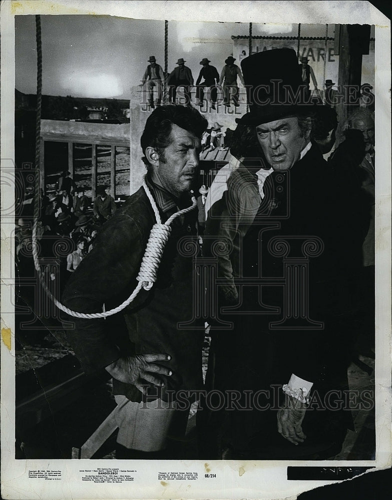 1968 Press Photo Dean Martin Actor James Steart Bandelero Western Movie Film- Historic Images